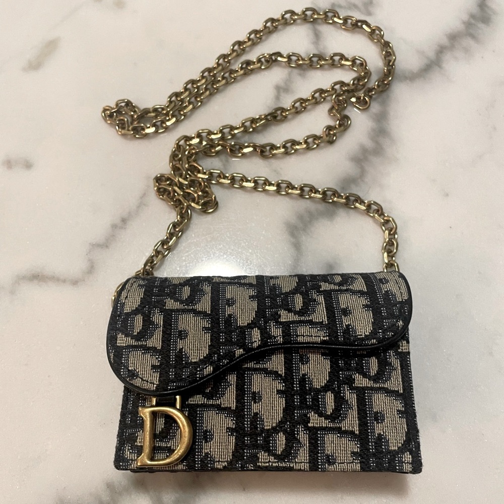 Dior Genuine Oblique Saddle Card  Holder (Like New)